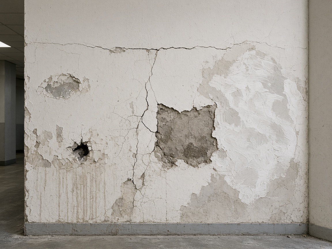 Drywall damage before repair in Atlanta